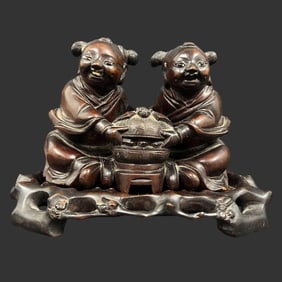 Chinese Buddhist Carved Wooden Figurine