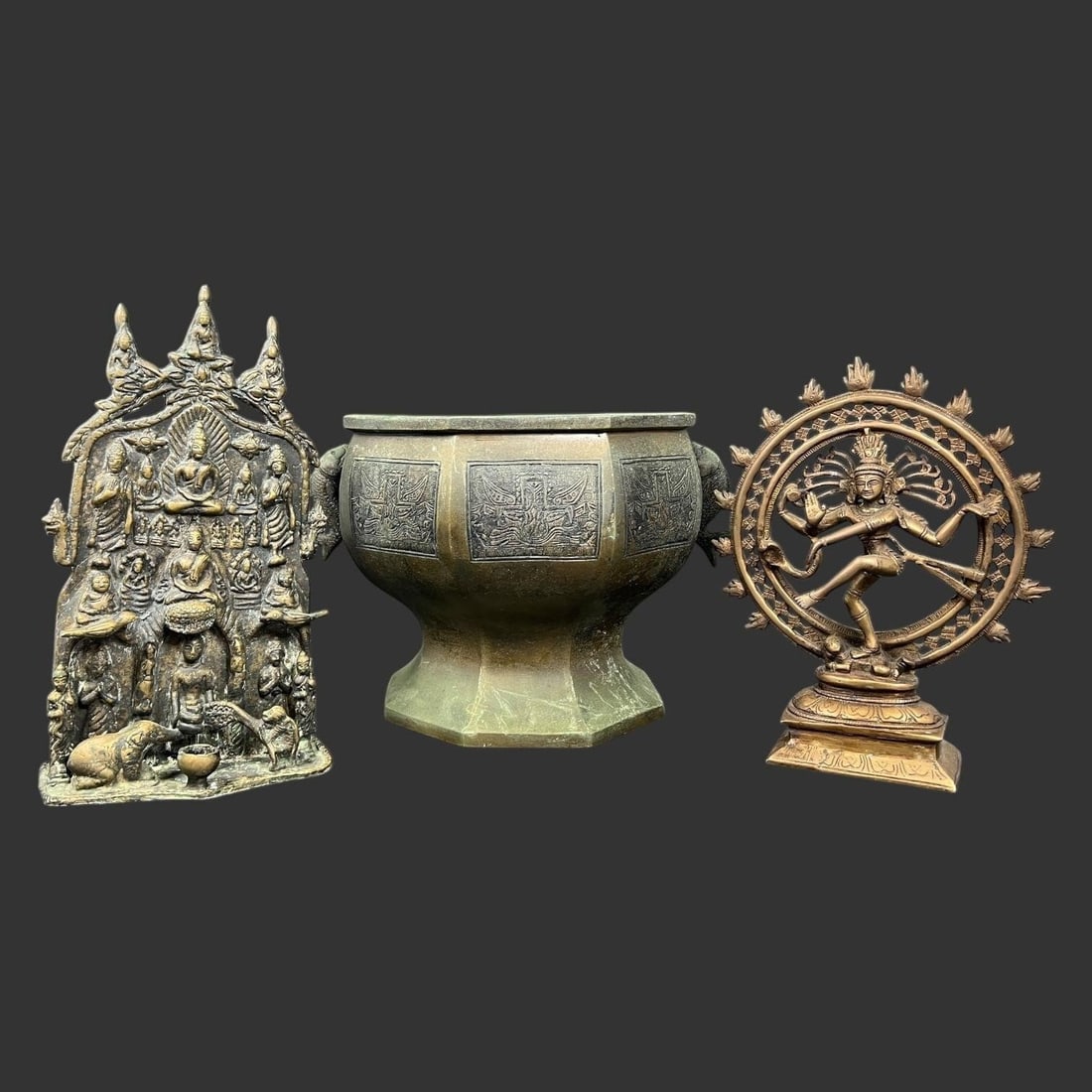 Lot of 3 Assorted South-East Asian Bronze Pieces (1 of 14)