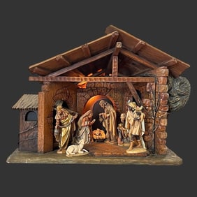 Anri Italy Wooden Carved Nativity Scene