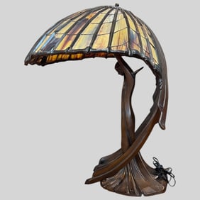 After Peter Behrens (German,1868-1940) Bronze Lamp