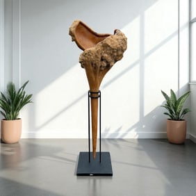 Natural Burl Driftwood Sculpture on Stand