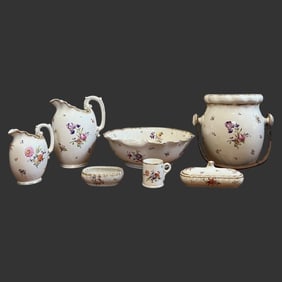 Lot of 7 Sarreguemines Gilt Porcelain Pieces