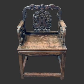 Antique Chinese Carved Wooden Armchair