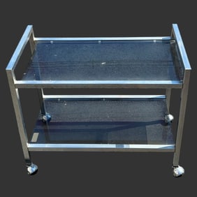 Gusdorf MCM Steel & Glass Serving Bar Trolley