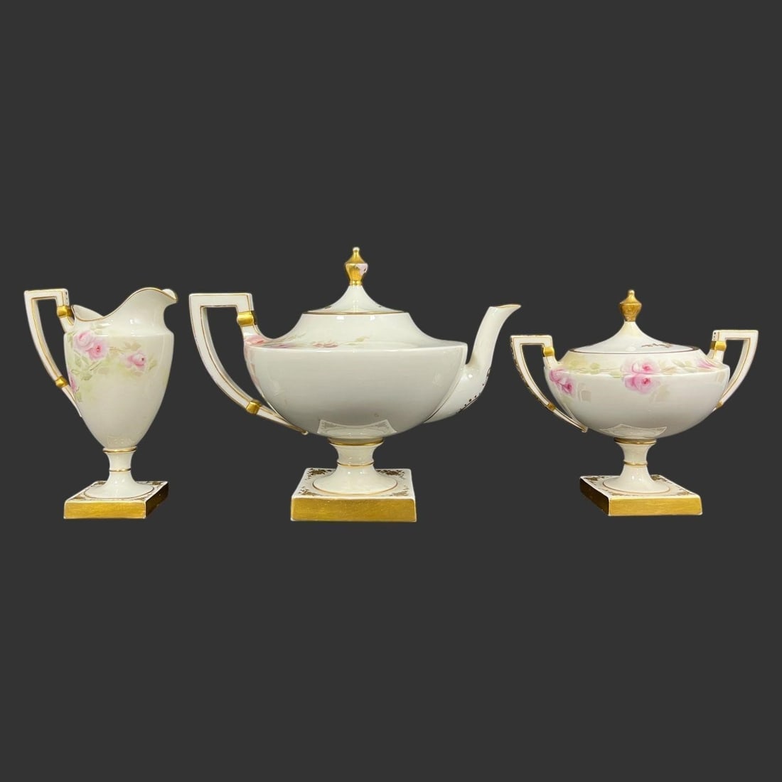 Antique Belleek Gilt Porcelain Tea Set (1 of 9)