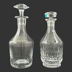 Lot of 2 Baccarat France Crystal Wine Decanters