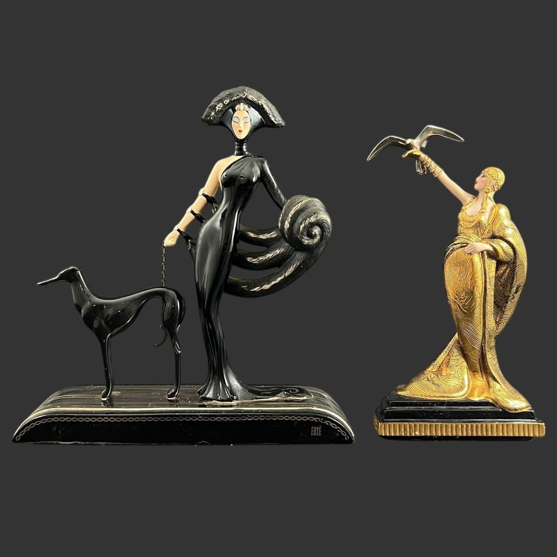 Lot of 2 Franklin Mint Erte Porcelain Figurines (1 of 12)