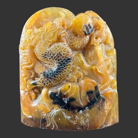 Tianhuang 'Yellow Field' Dragon Stamp Carved Stone