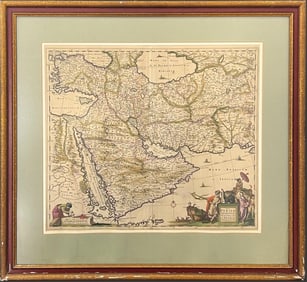 Framed 17th Century Frederick De Wit Map