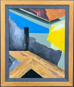 Unsigned Abstract Modernist Oil Painting on Board