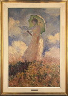 Claude Monet (1840-1926) Artagraph Painting: Claude Monet (1840-1926) Artagraph Painting. Reproduction painting after Claude Monet. Approx. frame dimensions (in): 41.75 x 30 x 1.75, Approx. painting dimensions (in): 34.25 x 22.75 Buyer pays ship