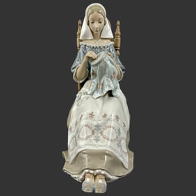 Lladro #4865 Embroider Porcelain Figurine