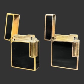 Lot 2 Black Lacquer DuPont Paris France Lighters