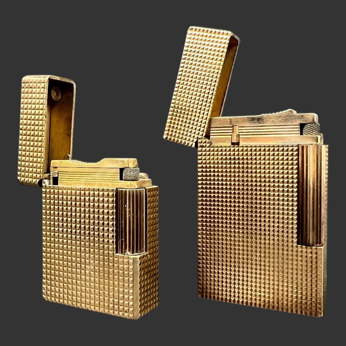 Lot of 2 DuPont Paris France Lighters: Lot of 2 DuPont Paris France Lighters. Made in France. Approx. Dimensions (in): 2.5 x 1.5 x 0.5.