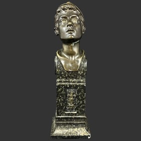 Bronze Bust of Young Male Boy