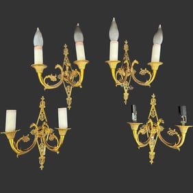 Lot of 4 French Empire Style Wall Lights Sconces