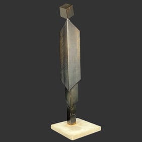 Signed D.C. Metal Abstract Standing Sculpture