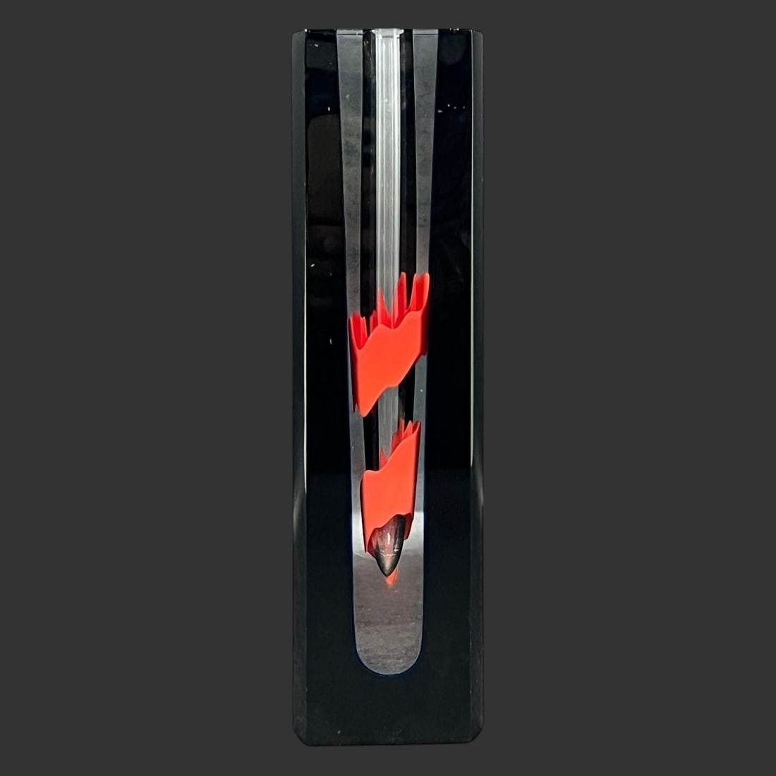 Pavel Havelka Art Glass Czech 'Dusk' Vase: Pavel Havelka Art Glass Czech 'Dusk' Vase . The vase is created by Czech artist Pavel Havelka and is part of his "Dusk" series. It features a striking combination of clear and black glass with a vibra