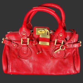 Chloe French Red Leather Handbag Purse