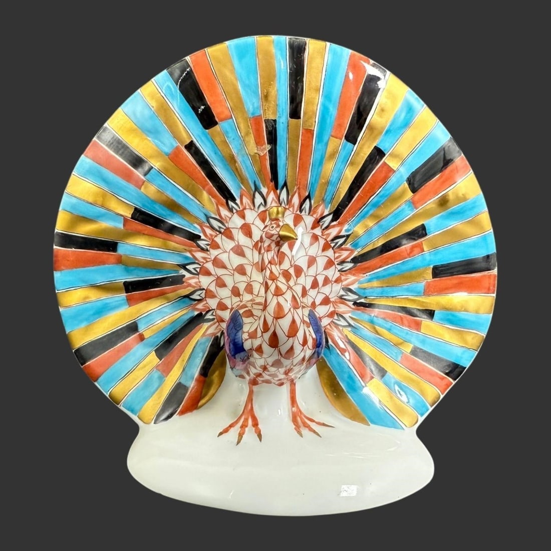 Herend Hungary Fishnet Peacock Porcelain Figurine (1 of 7)