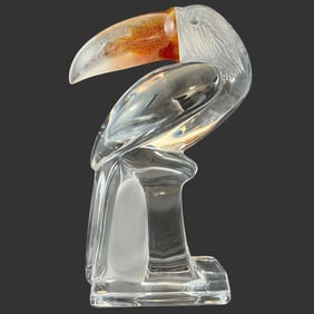 Daum France Crystal Glass 'Toucan' Figurine