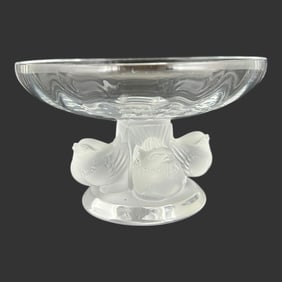 Lalique France Crystal 'Nogent' Pedestal Bowl