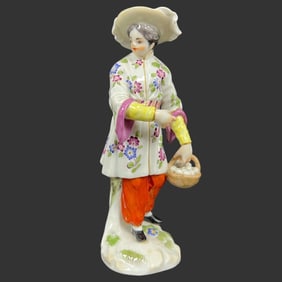Meissen Porcelain Japanese Woman with Grape Basket