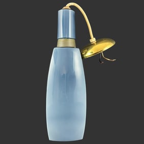 Mid-Century Modern MCM Blue Glass Pendant Light