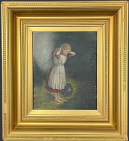 Victorian School Framed Oil Painting on Board