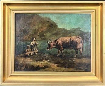 Farm Landscape Scene Oil Painting on Canvas