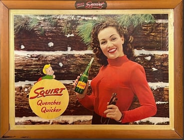 1948 Squirt Soda Advertising Lithograph