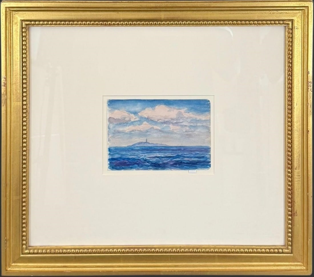 Reynolds Beal (US, 1866-1951) Watercolor Painting: Reynolds Beal (US, 1866-1951) Watercolor Painting. Reynolds Beal was an American Impressionist painter known for his vibrant marine and landscape scenes. The painting is one of a set of three watercol