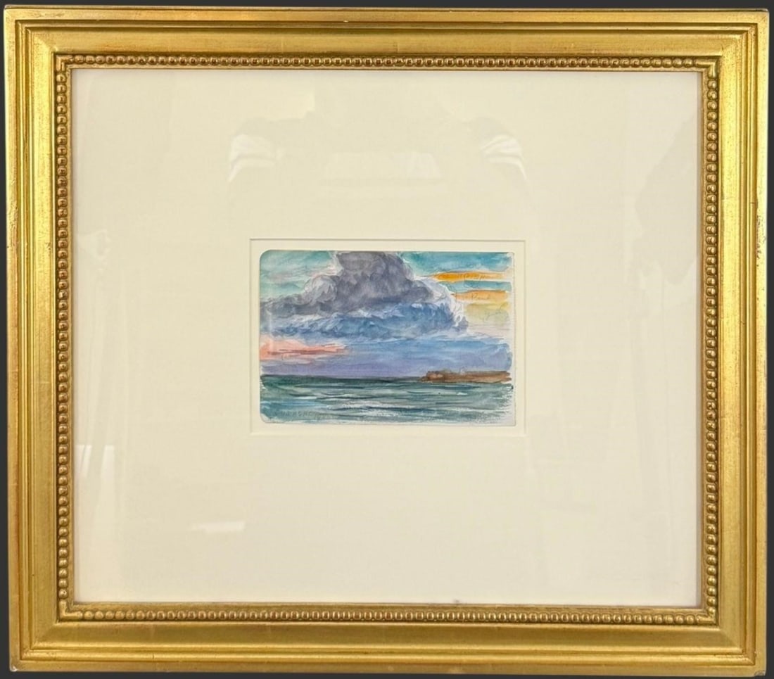 Reynolds Beal (US, 1866-1951) Watercolor Painting: Reynolds Beal (US, 1866-1951) Watercolor Painting. Reynolds Beal was an American Impressionist painter known for his vibrant marine and landscape scenes. The painting is one of a set of three watercol