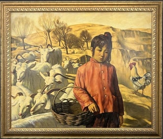 Oriental Farm Landscape Oil Painting On Canvas