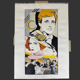Patrick Nagel 'The Great Gatsby' Sketch Art