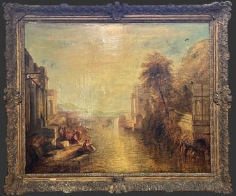 Antique Oil Painting Ruins of Ancient Rome