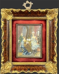 18th c. Rococo Style Framed Miniature Painting