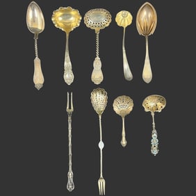 Lot of 10 Sterling Silver Flatware Serving Pieces