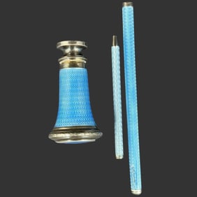Blue Guilloche Enamel Sterling Silver Pieces