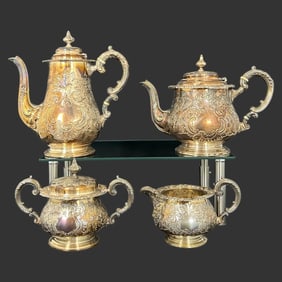 Lot of 4 Old Sheffield England Coffee Set