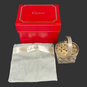Cartier Sterling Silver Woven Basket