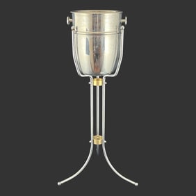 Art Deco Chrome Champagne Bucket W/ Stand