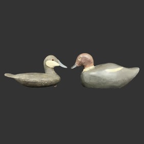 Pair of Hand Carved Wooden Duck Decoys