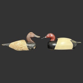 Pair of Hand Carved Wooden Duck Decoys