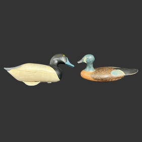 Pair of Hand Carved Wooden Duck Decoys