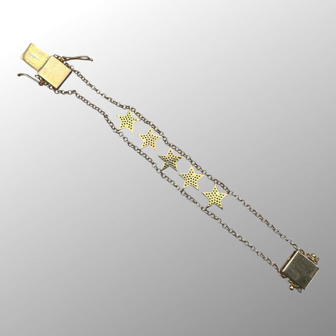 Sterling Silver Dainty Rhinestones Star Bracelet (1 of 6)