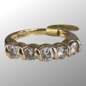 14 Karat Yellow Gold Diamond Band