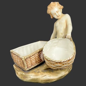 Amphora Austria Porcelain Figural Cherub Bowl