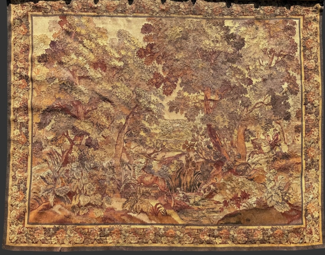 Antique German Hunting Scene Tapestry (1 of 5)