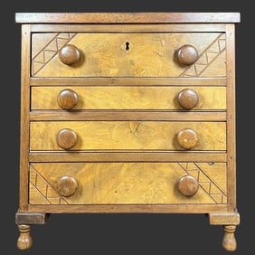 4-Drawer Child's Size Wooden Chest of Drawers
